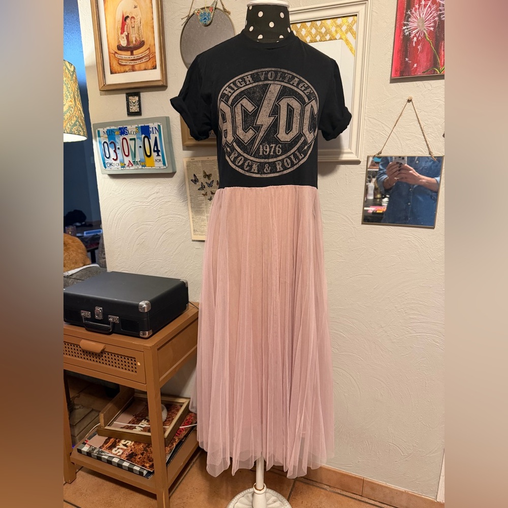 AC/DC Edition! Band Tee to maxi! Repurposed. 🎸The Remix Collection 🥁 - Picture 3 of 7
